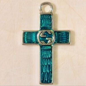 Luxury Green Cross Pendant NWOT